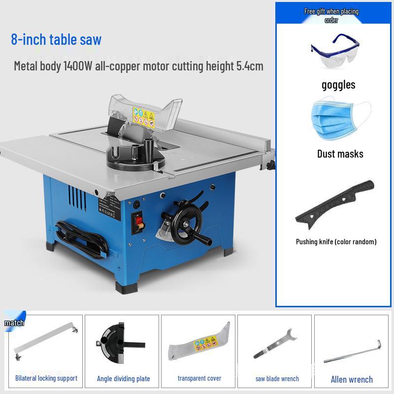 LUXTER 8" Small Table Saw with 45° Miter for Precision Cutting