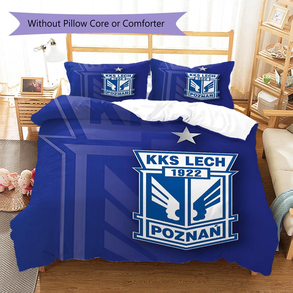 Set Biancheria da Letto con Fantasia Lech Poznań Copripiumino Federa Decorazione per la Casa Regalo (1 * copripiumino + 2 * federa, senza nucleo)