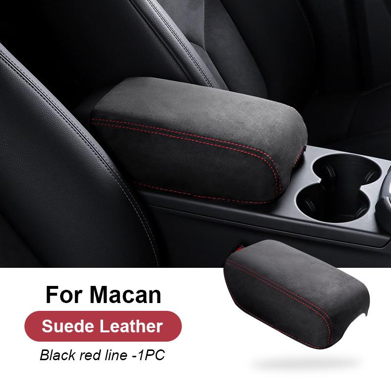 AABKV1 Per Porsche Mancan 2014-2024 2023 Auto Camoscio Bracciolo Scatola Cuscino Copertura Console Centrale Interna Bracciolo Pad Protettivo Guscio Custodia