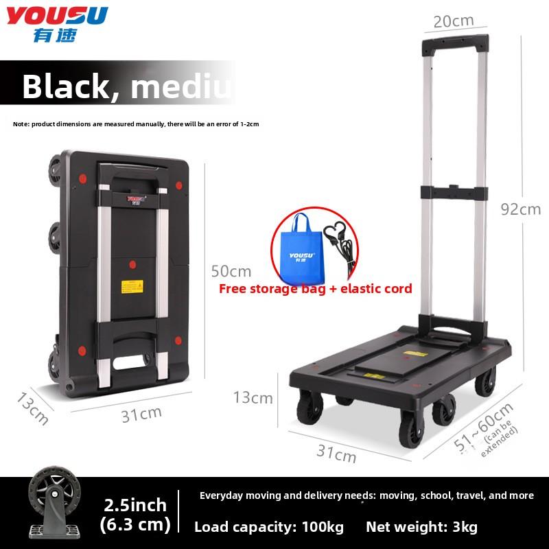 Foldable Portable Hand Cart Lightweight Utility Wagon with Wheels for Home Garden Shopping and Transporting Goods