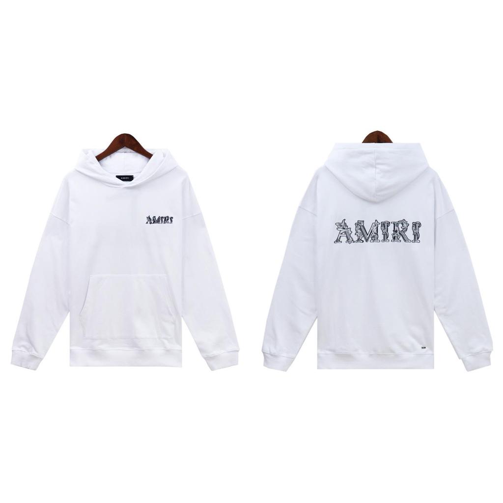 Amri Design Unisex Hooded Sweatshirt with Letter Print - Trendy European & American High Street Style