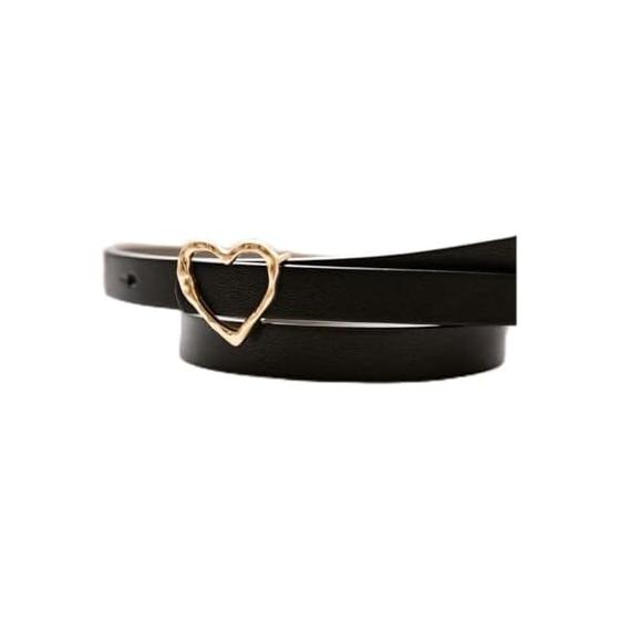 [Rope Picnic Passage] 15mm Heart Buckle Belt Black (01) F