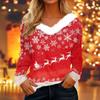 Dámské košile s dlouhým rukávem Roztomilé topy Vánoční potisky Trička Blůzy Ležérní Nadměrné velikosti Základní topy Pulovr