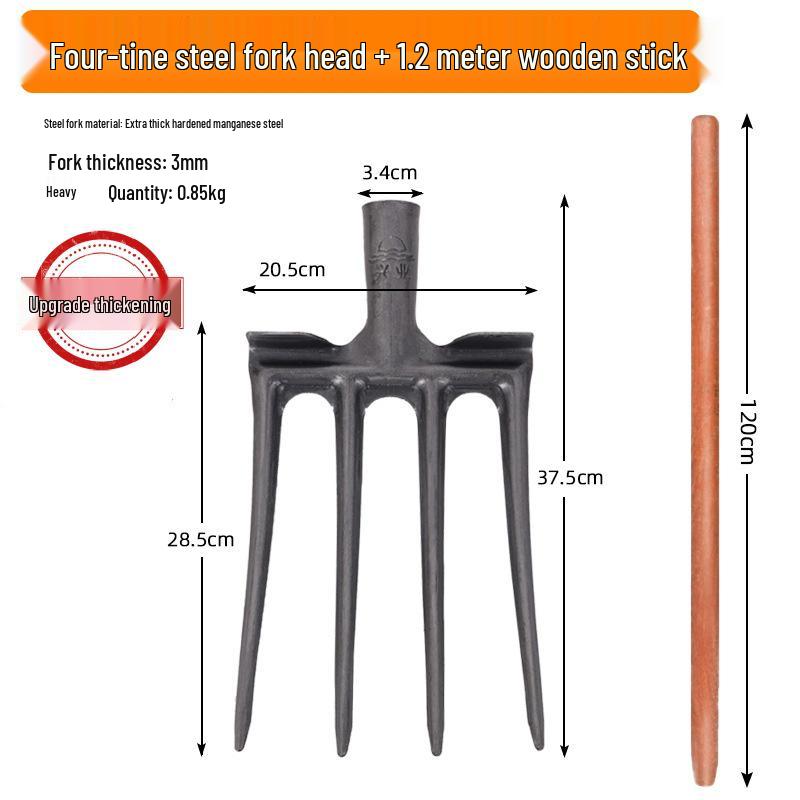 Landwirtschaftliche Bodenkralle: Stahl 4-Zinken Werkzeug zum Graben und für die Landwirtschaft
