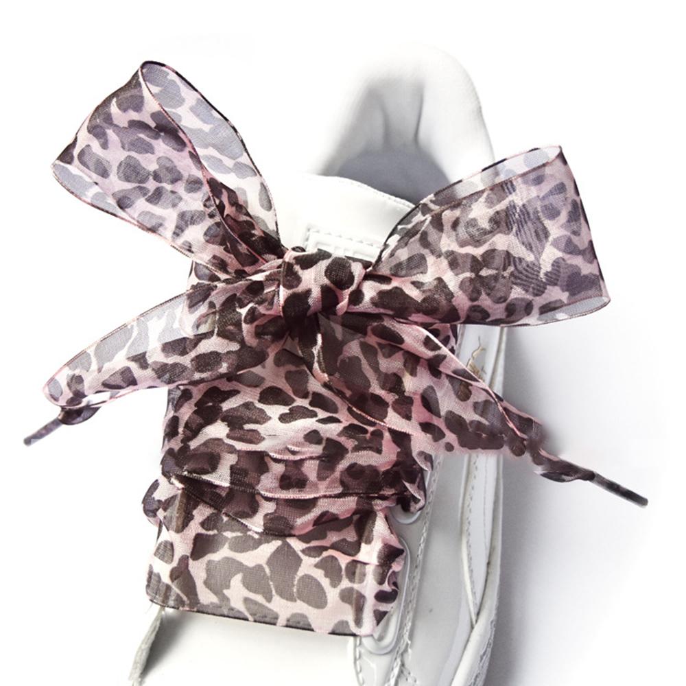 Leopard Lace Shoelaces Leopard Print Shoe Laces Fashion Shoe Accessories Decorative Laces for Sneakers Boots One Pair