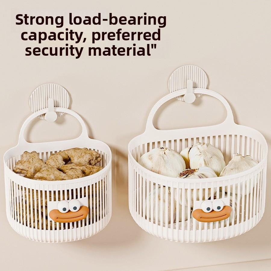 1PCS Small Hanging Basket Storage Basket Bathroom Bathroom Face Towel Storage Basket Kitchen Dormitory Bedside Wall-mounted Hanging Basket