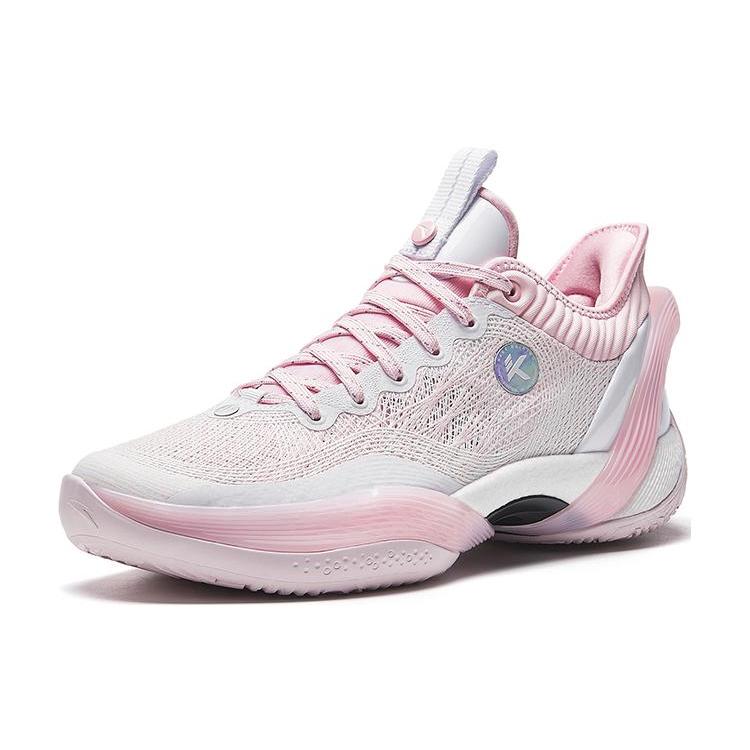 New ANTA Three point Rain1.0 Basketball Shoes Men Low Top White/Pink 912321102S-3