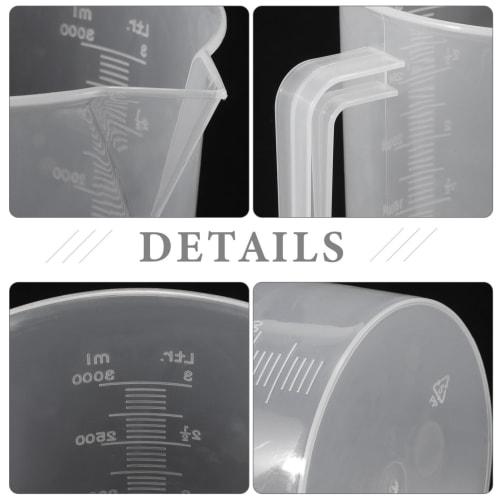 Cabilock Measuring Pitcher, 3000ml Plastic Measuring Cup, Large Measuring Pitcher, Beaker, Measuring Mug, Liquid Cup with Graduated Marks, Mixing Pitc