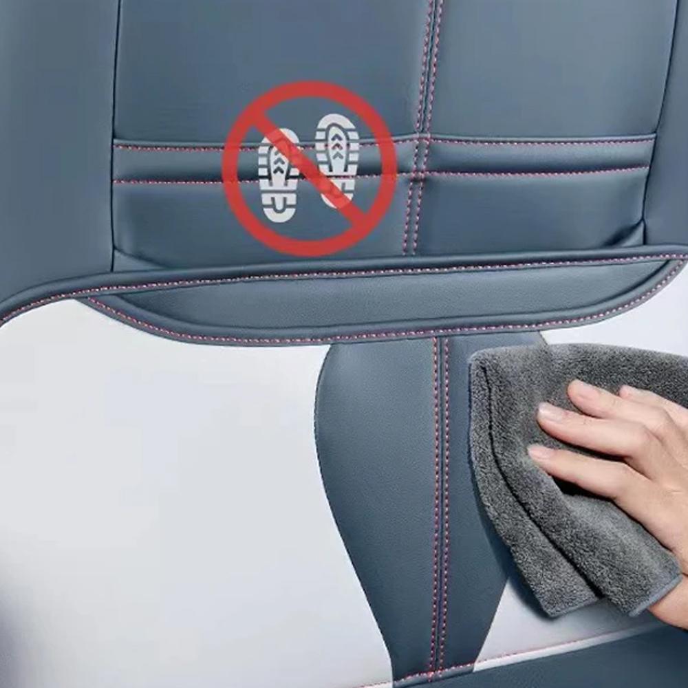 2pcs For BYD Atto 3 Yuan Plus 2024 2024 Car PU Leather Anti Kick Mat Pad Car Anti-kick Protector Mats Seat Back Protector