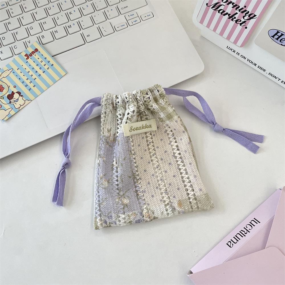 

Fresh Striped Plaid Fabric Drawstring Bag Pouch Large Capacity Makeup Bag Travel Organizer Bags Jewelry Dust Bag Drawstring Bags