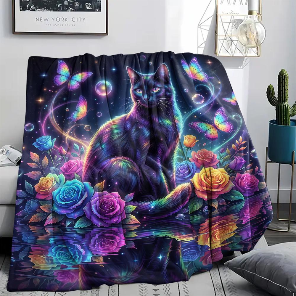 Butterfly flower animals Print Flannel Blanket,High quality Comfortable for All Seasons,Home Decor,Warmth and Comfort,Perfect for Christmas Gifts