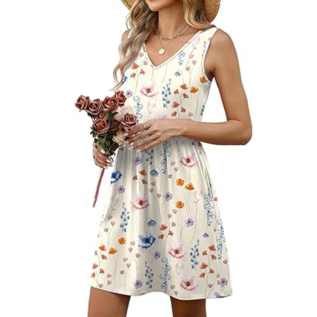 Lässiges, modisches und retro-bedrucktes Damenkleid