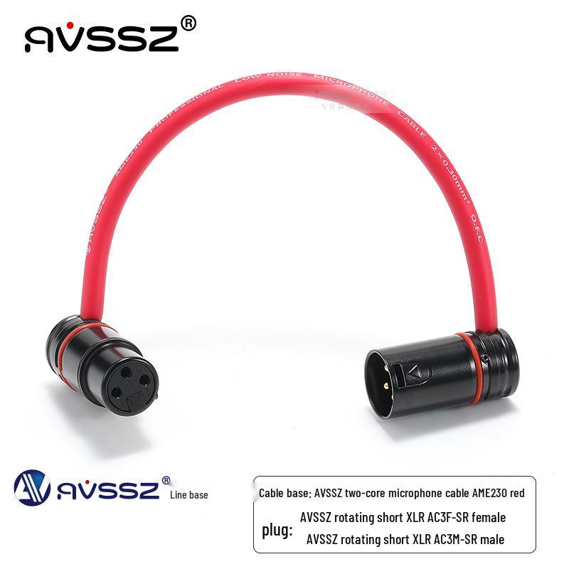AVSSZ FX3 Gold-Plated XLR L-Shaped Microphone Cable, Short Male to Female Audio Connector