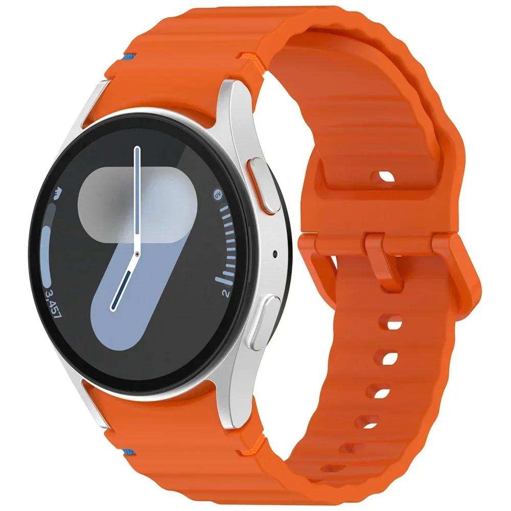 Silicone Sport Belt Bracelet Correa For Samsung Galaxy Watch 7 Band FE/5 Pro/6/4 Classic 44mm 40mm Galaxy Watch 7 Strap