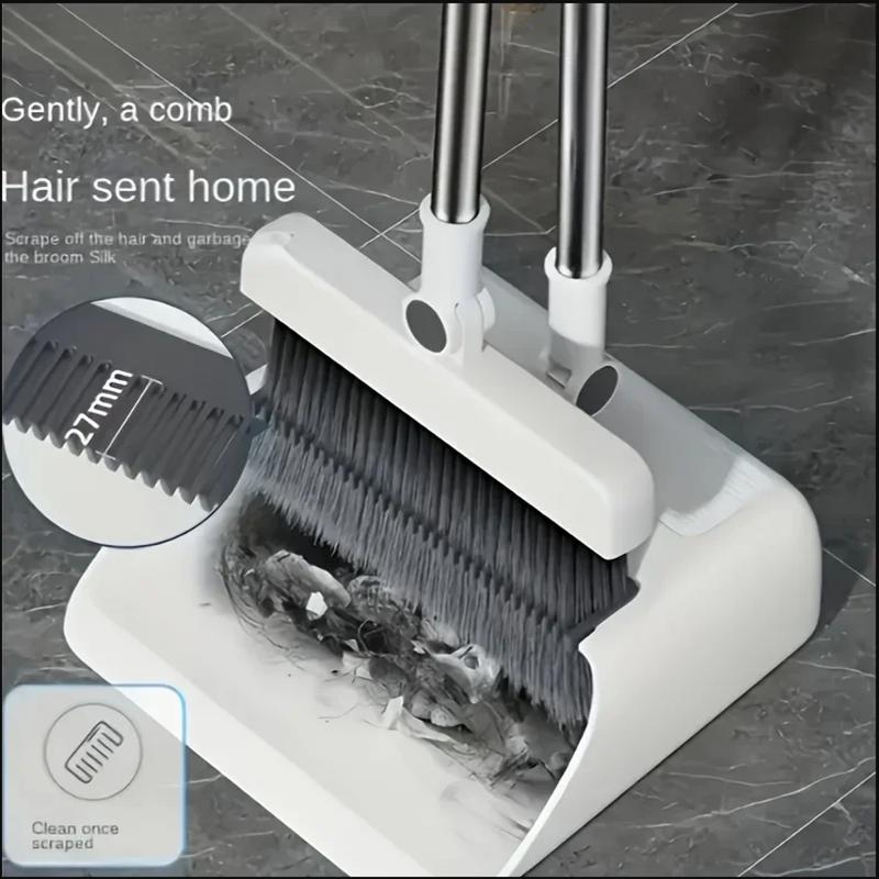 New 4-in-1 Multi-Functional Broom Dustpan and Floor Brush Set Thickened Broom with Non-Sticking Hair Cleaning Tool for Home