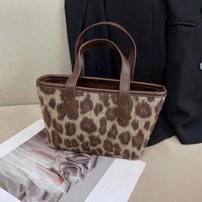 Jesień zima lampart małe luksusowe projektant ramię crossbody vintage torby pluton skóra torby shopper damskie