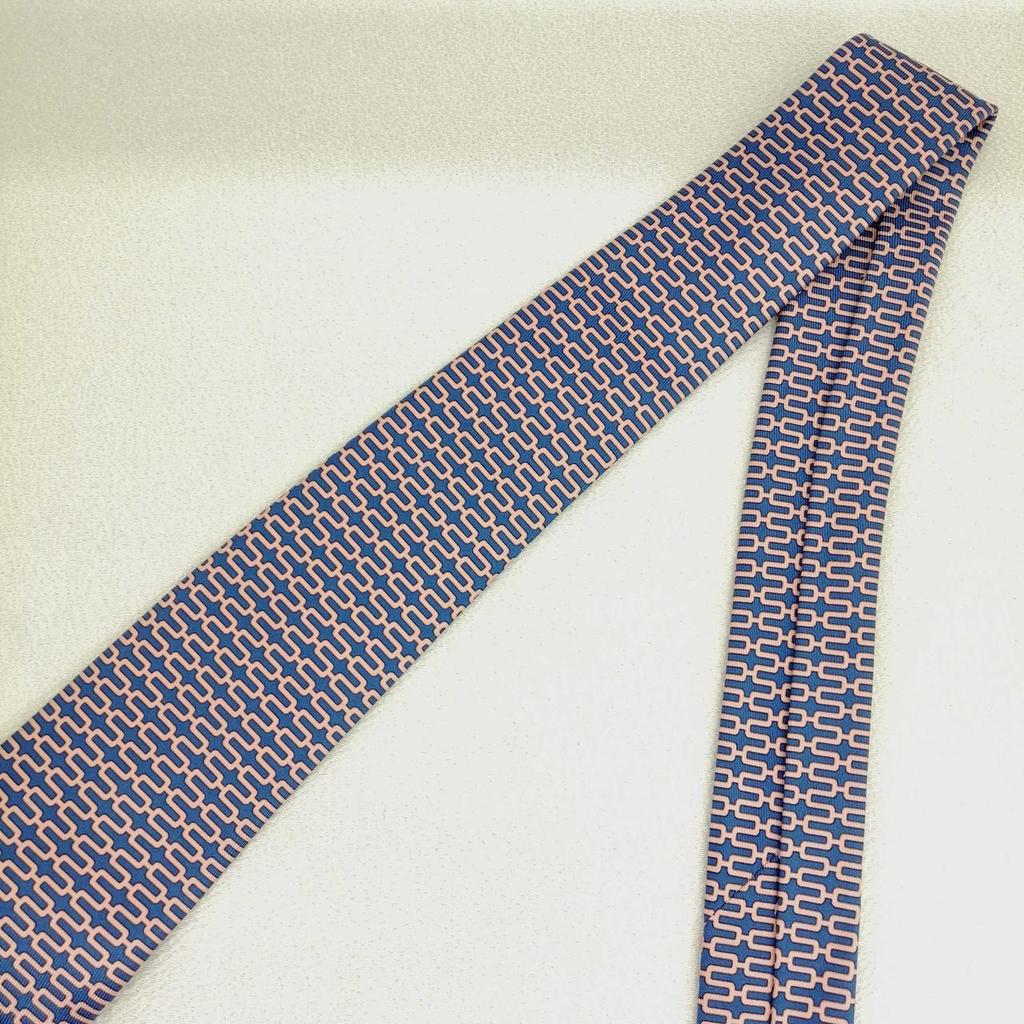 Used HERMES pinkblue tie