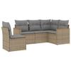 VidaXL Garden Lounge Set with Cushions 5 Pcs, Patio Sofas, Patio Furniture Set, Outdoor Furniture, Beige 3258377