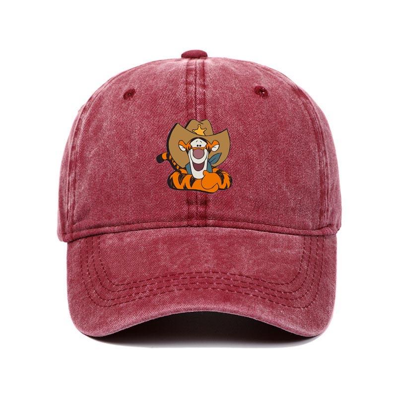 Fashion Cartoon Print Baseball Cap for Men Women Casual Hip-hop Hat Retro Washed Adjustable Dad Hat Outdoor Trucker Sun Hat