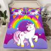 Cartoon Unicorn Pattern Mattress Three-Piece Digital Printing Mattress Bedding Set Adult Children