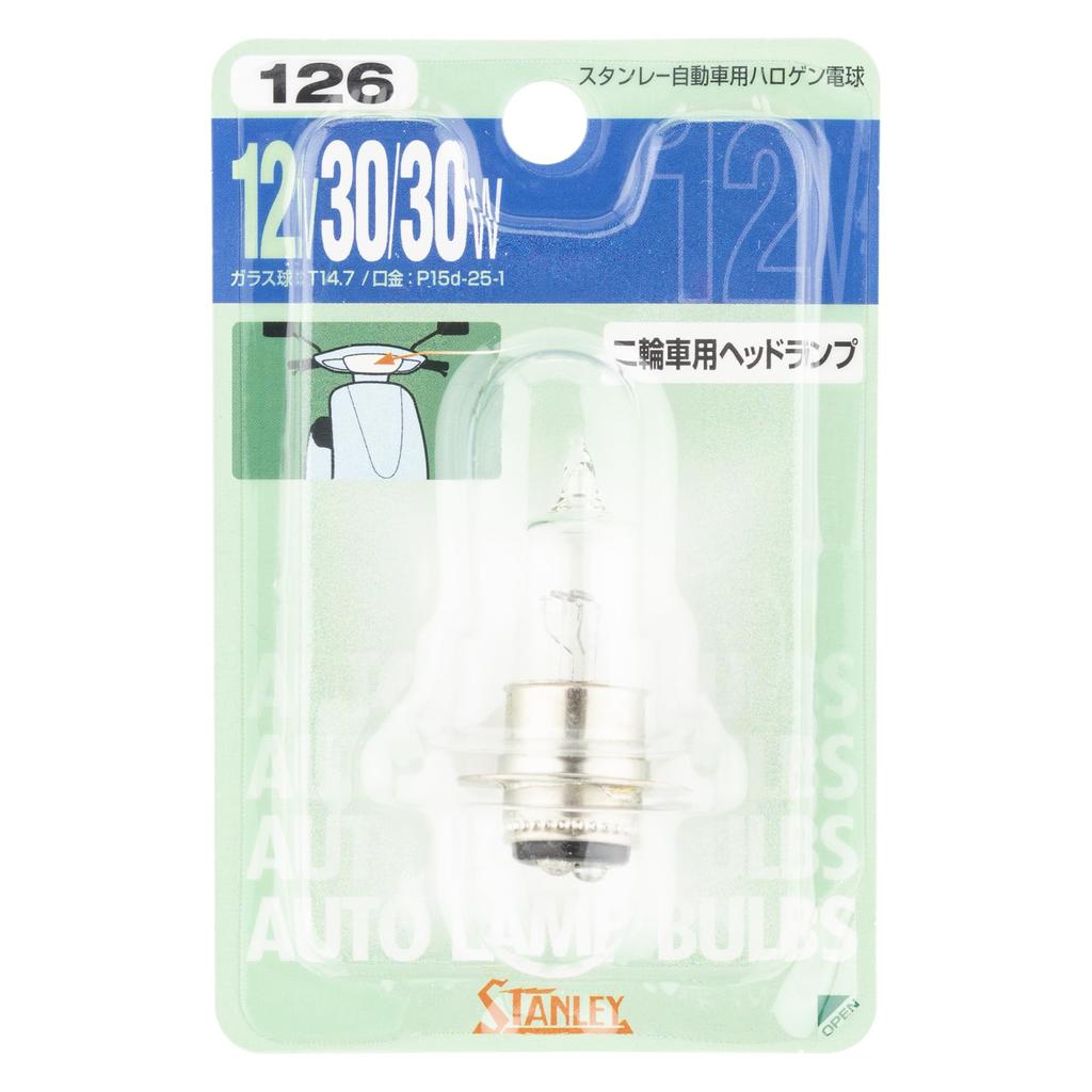 Stanley Electric Blister 12V NO126 (STANLEY) BP14-0330 Bulb, 30/30W,