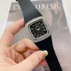 New Square Watch For WomenFeaturing A Large Dial Leather Strap Vintage Design, And A Stylish, Luxurious, And Sophisticated Look.