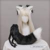 Handmade Fox Ear Headband Tail Set Cosplay Costume Accessory - Soft Plush Animal Ears Kit