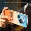 For Huawei Pura 90 Pro Max and Pura 90 Pro Case Shield Full Lens Protection Finger Grip Strap Metal Bracket Vegan Leather Cover