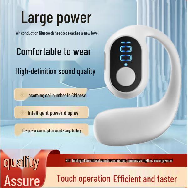 Wireless Bluetooth Ear-hook Sports Headset with Digital Display for Apple, Huawei, Vivo, Xiaomi, and OPPO.