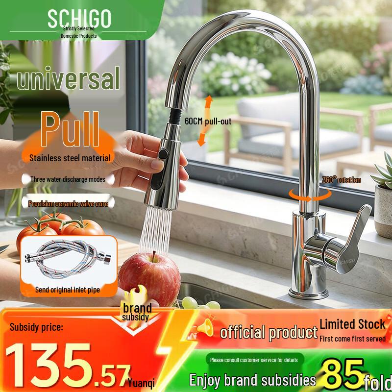 

CHIGO Stainless Steel Kitchen/Bathroom Faucet with Pull-Out Spray