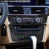 För BMW E90 E92 E93 3-serien Tillbehör Bilinredning Äkta Kolfiber Luftkonditionering CD Konsolpanel Kåpa Dekoration Bilstyling
