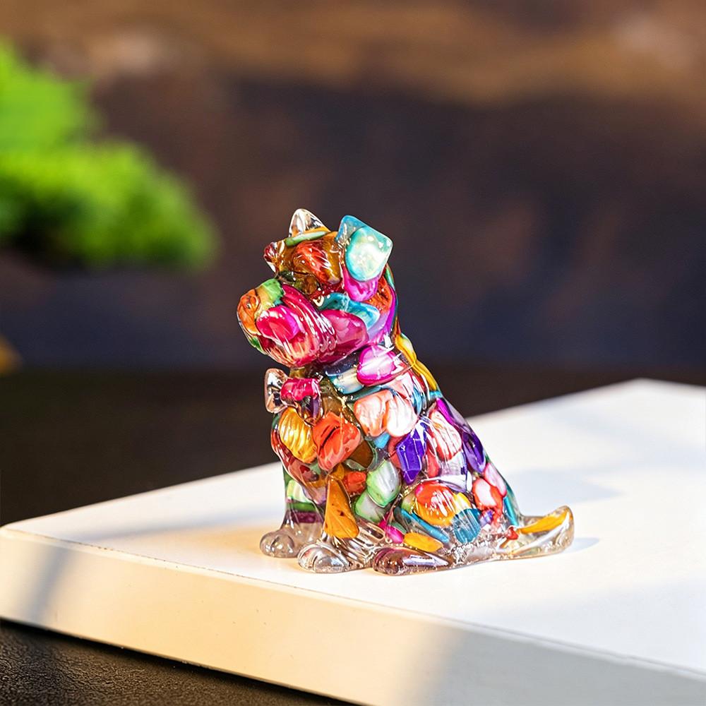 Resin Crystal Dogs Snow Shih Tzu And Golden Retriever Home Decor Gift For Animal Lovers