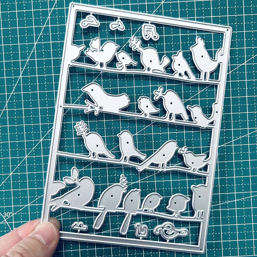 Birds Background Metal Cutting Dies Stencil for DIY Scrapbooking Photo Album Embossing Paper Cards Crafts Diecuts