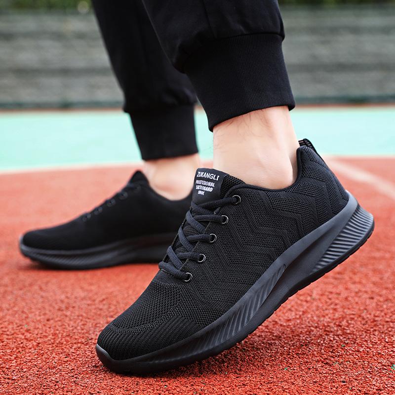 Men's fly-woven mesh breathable sports casual shoes trendy non-slip cushioning fitness casual versatile running shoes