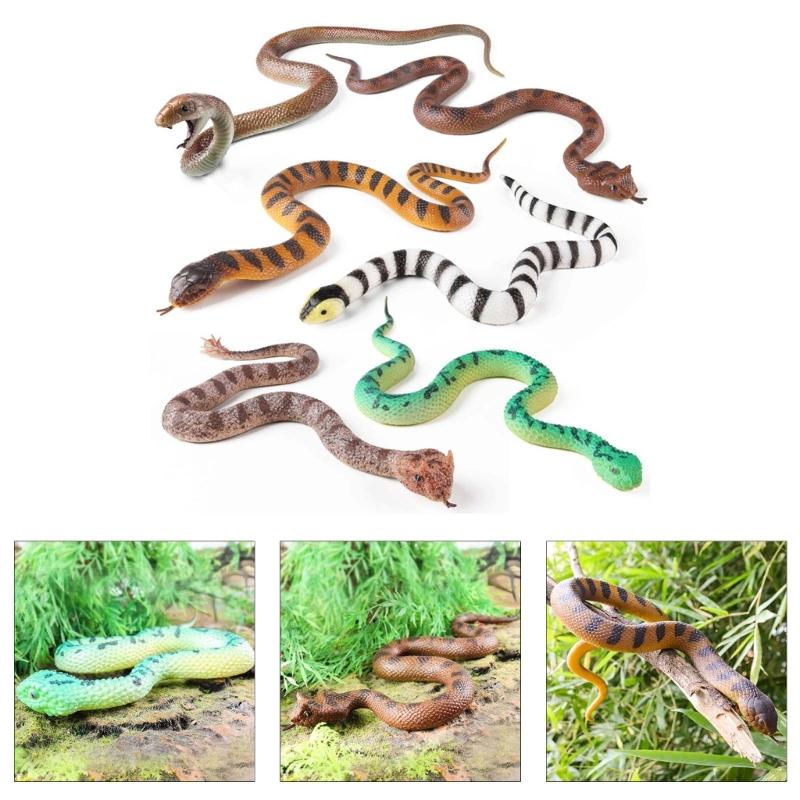 Weiches Gummischlangenmodell Realistisches Schlangen-Actionfigur-Spielzeug Solide Schlangenfigur für Halloween-Streich und Stressabbau