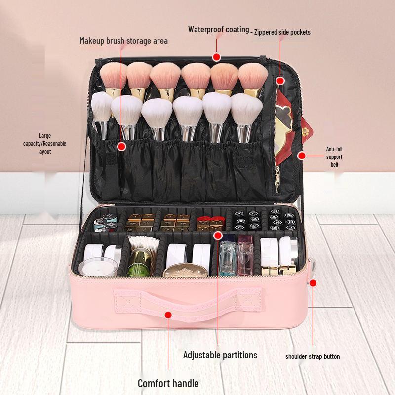Large Capacity Portable Waterproof Makeup Artist Travel Bag