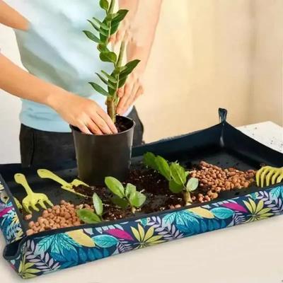 1-4 Stück Wiederverwendbare Matte für Zimmerpflanzen-Umtopf-Abfallkontrolle Wasserdichte Gartenmatte Faltbares Pflanztablett Geschenk für Pflanzenliebhaber