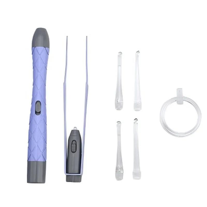 

Luminous Ear Spoon USB Ear Cleaner Spoon Ear Wax Picker Removal Cleaning LED Light Nose Clip Children Adults Ear Care Tools Kit фіолетовий