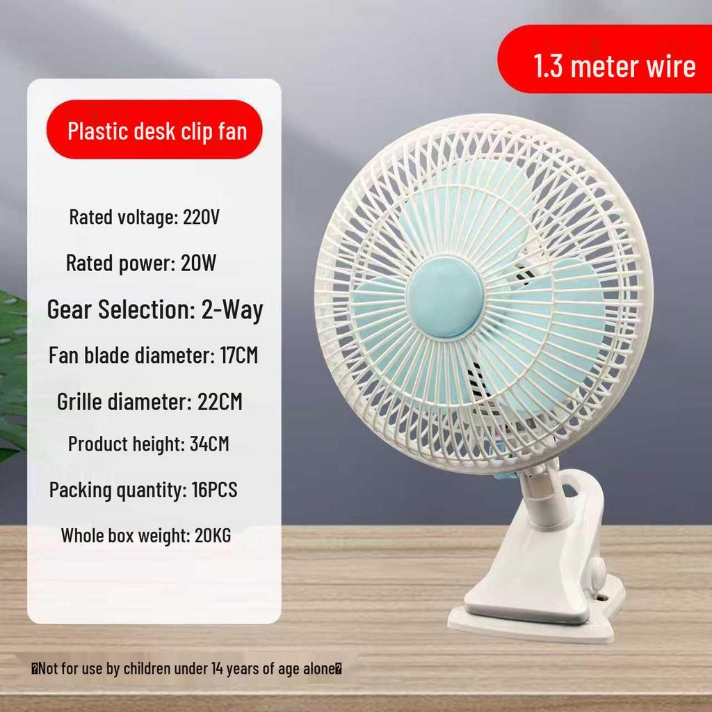 Portable Oscillating Clip Fan for Dormitory or Office
