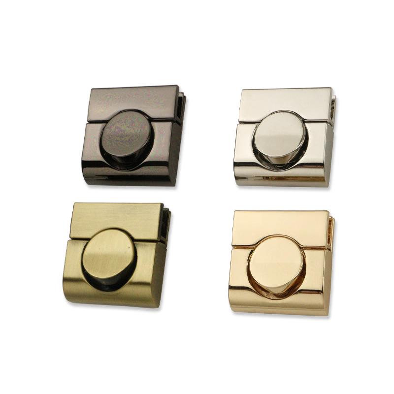 Handbag Hardware Square Buckle Zinc Alloy Push Lock, 33mm Outer Diameter