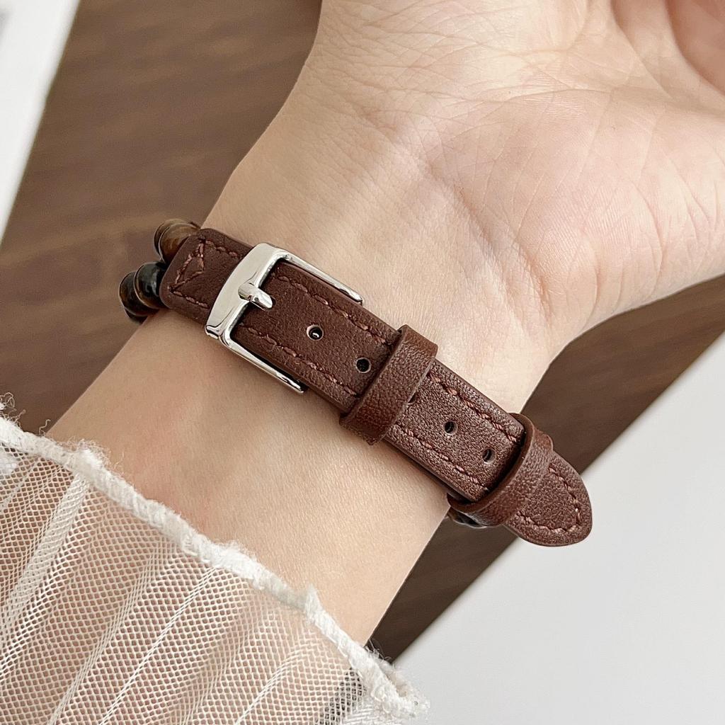 Crystal Beaded Leather Strap for Apple Watch (Series 2-10)