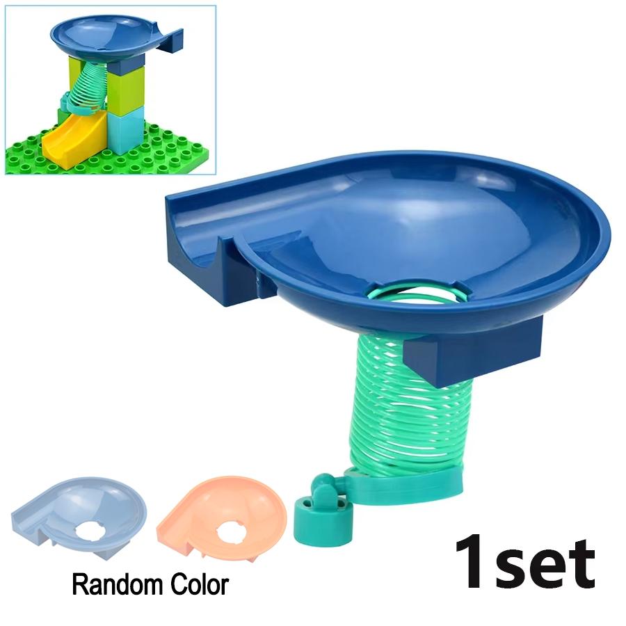 Nagy méretű csúszda, verseny, futópálya, labda, tégla, nagy részecske, építőkocka, tölcsér, csúszda, labirintus, kiegészítők, gyerekjátékok, kompatibilis duploe-k