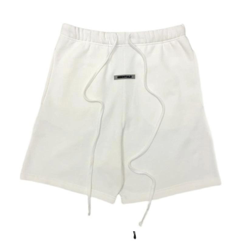 

Мужские летние шорты с двойной светоотражающей полосой, пятиточечные штаны, уличный стиль, свободные, однотонные, простые, повседневные XXL белый