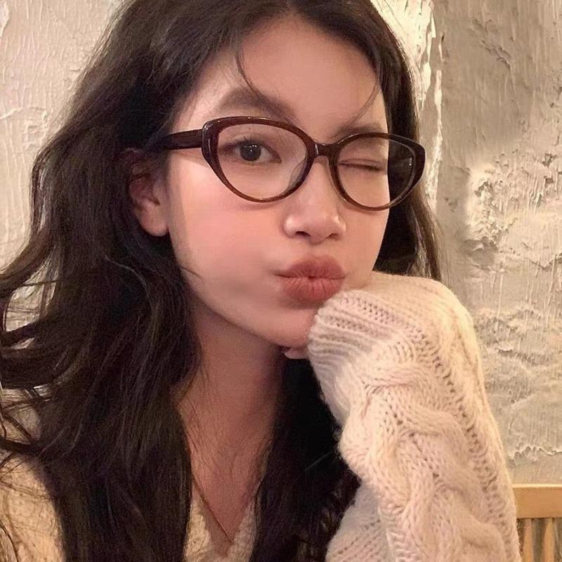 New Retro Cat-eye Frames Sweet Elegant Comfortable Durable Women's Style Without Lenses