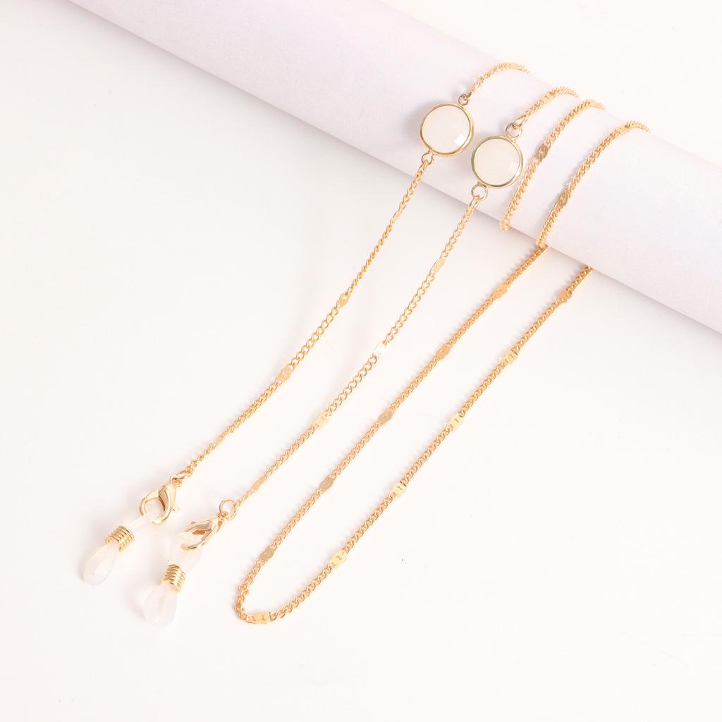 European and American masks hanging chain glasses chain imitation pearl mask chain color zircon metal glasses chain