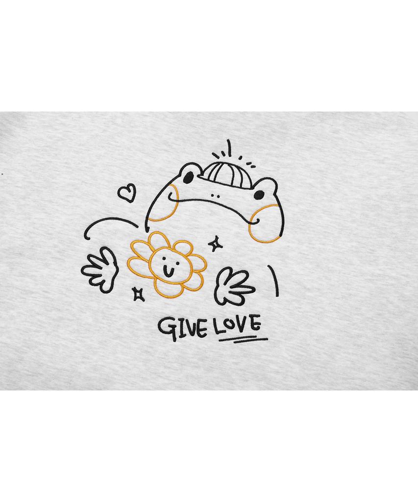 Gaegulpop Embroidered Hoodie Melange White
