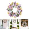 Artificial Floral Wreath With Violets Pink Flower For Easter Valentines Spring Decoration Home Party Hotel Ornament