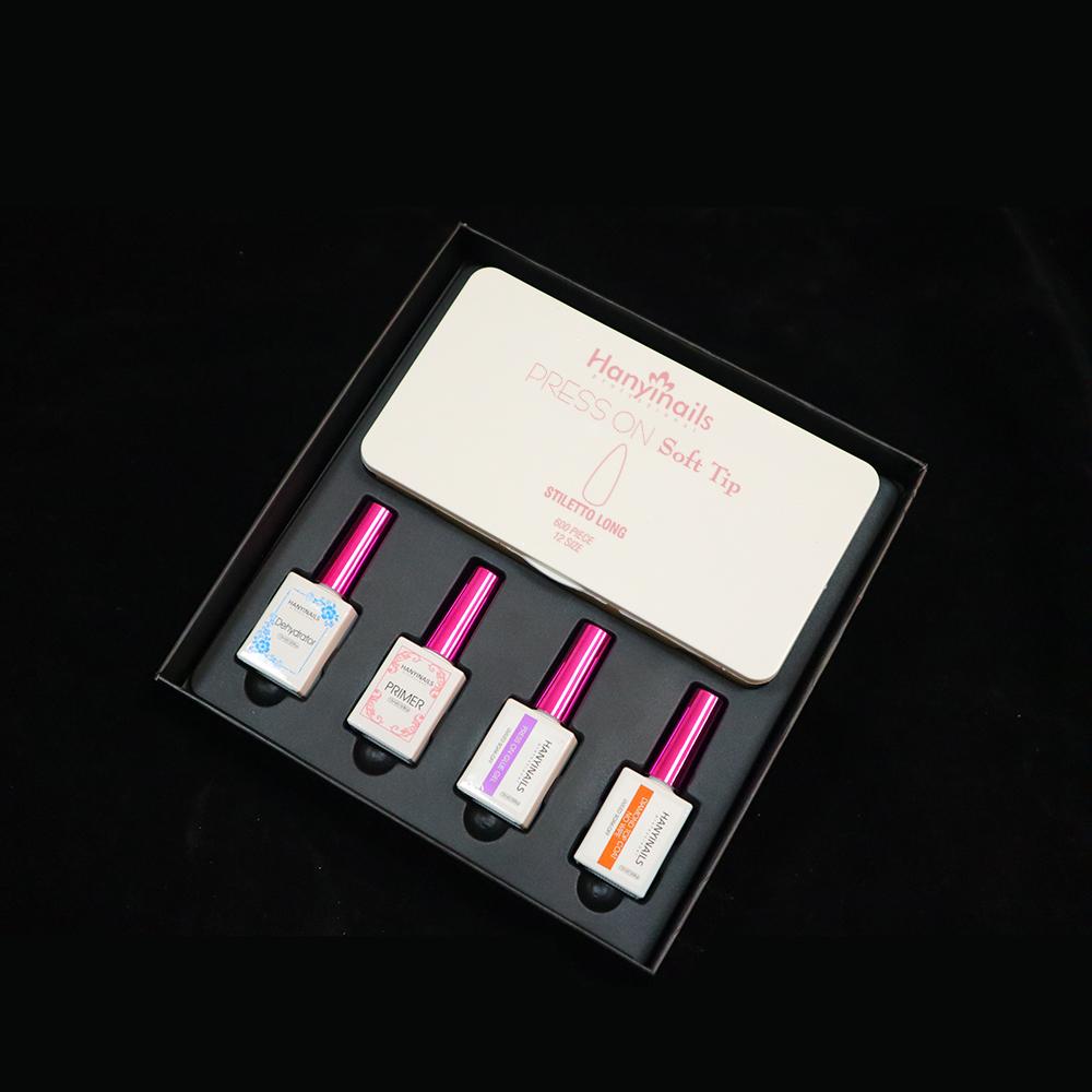 Hanyinails High Quality Customize Brand Nail Art Full Cover Long Clear False Artificial Nails Extension Kit Gel Nail Tips Design чистый