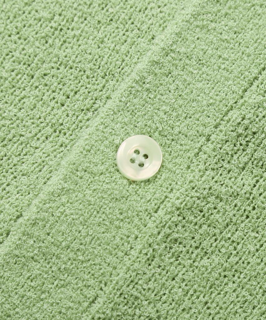 TRILLION Washable Boucle Collar Short Sleeve Knit (Light Green)