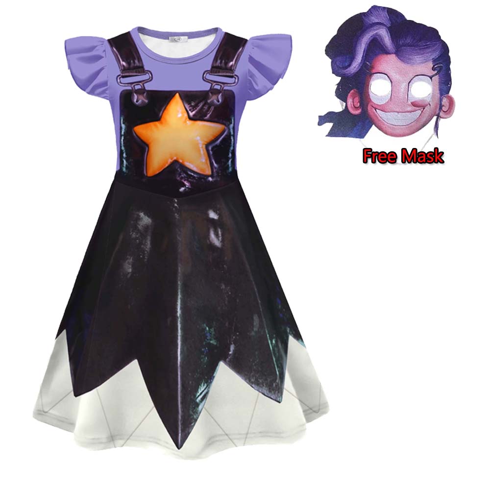 Lily Cosplay Dress Free Mask For Girls Kids Horror Game Halloween Costume Carnival Party Fancy Bow Dress Outfit With Bag